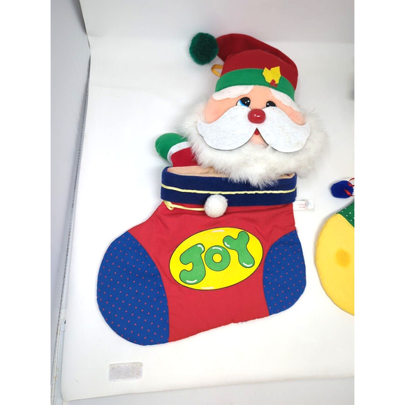 2 vintage Well Made Toy Happiness Aid Christmas Stocking Santa frosty snowman - Picture 2 of 6